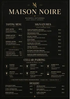 Matte Black Luxury menu template preview