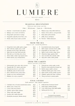 Michelin Elegant menu template preview