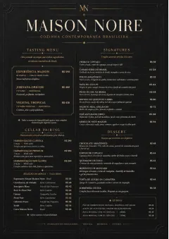 Matte Black Luxury menu template preview