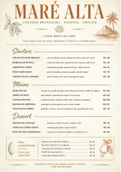 Chef Carte Brève menu template preview
