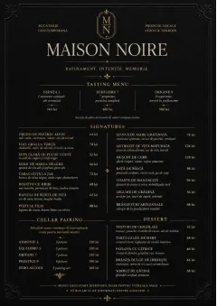 Matte Black Luxury menu template preview