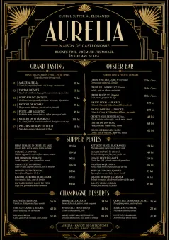 Art Deco Glamour menu template preview