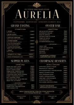 Art Deco Glamour menu template preview