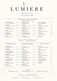 Michelin Elegant menu template preview