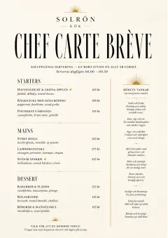 Chef Carte Brève menu template preview