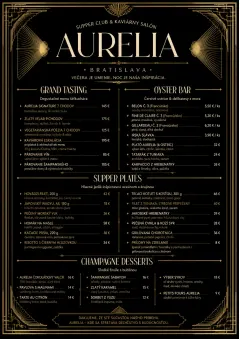 Art Deco Glamour menu template preview