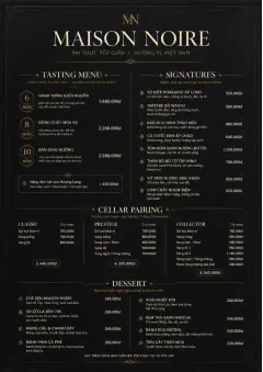 Matte Black Luxury menu template preview
