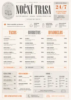 In-Room Tray Service menu template preview