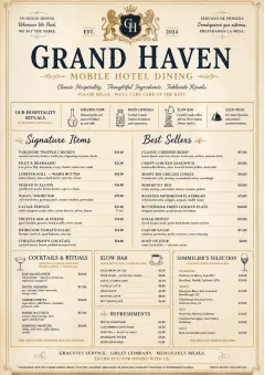 Grand Hotel Classic menu template preview