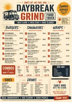 Food Truck Bold menu template preview