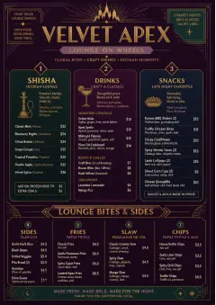 Lounge Velvet menu template preview