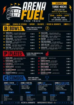 Sports Arena Energy menu template preview