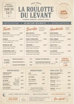 In-Room Tray Service menu template preview