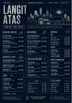 Rooftop Skyline menu template preview