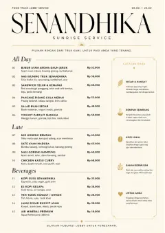Lobby Service Card menu template preview