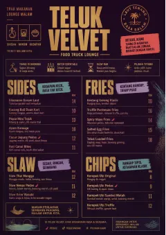Lounge Velvet menu template preview