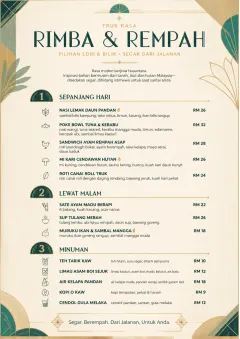 Lobby Service Card menu template preview