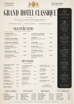 Grand Hotel Classic menu template preview