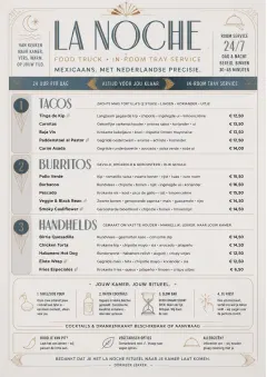 In-Room Tray Service menu template preview