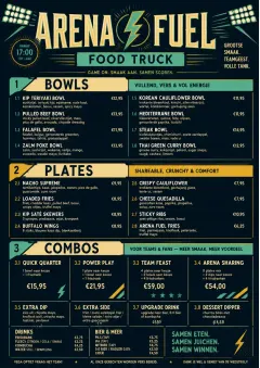 Sports Arena Energy menu template preview