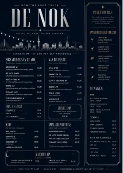Rooftop Skyline menu template preview