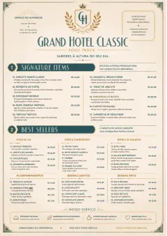 Grand Hotel Classic menu template preview