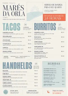 In-Room Tray Service menu template preview