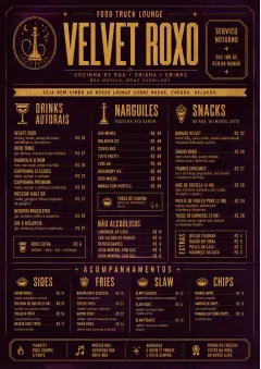 Lounge Velvet menu template preview