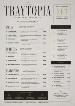 In-Room Tray Service menu template preview