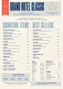 Grand Hotel Classic menu template preview