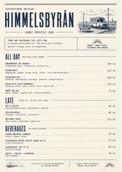 Lobby Service Card menu template preview