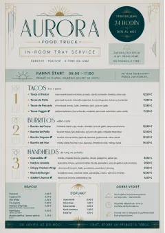 In-Room Tray Service menu template preview