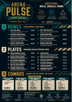 Sports Arena Energy menu template preview