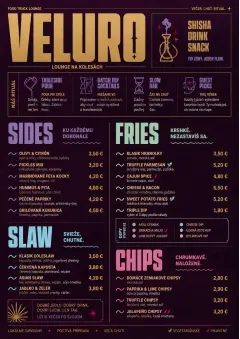 Lounge Velvet menu template preview