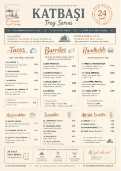 In-Room Tray Service menu template preview