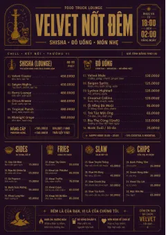 Lounge Velvet menu template preview