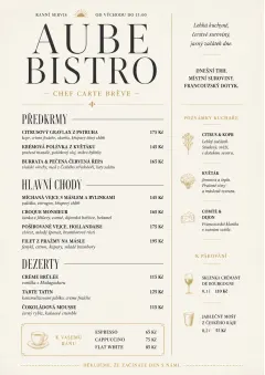 Chef Carte Brève menu template preview