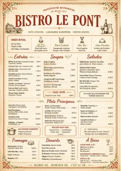 Heritage Tradition menu template preview