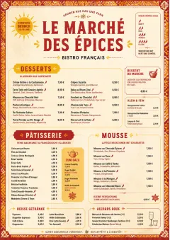 Spice Market Bold menu template preview