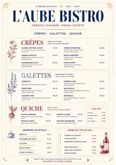 Fine Regional menu template preview