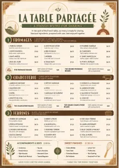 Family Style Feast menu template preview