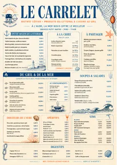 Coastal Regional menu template preview