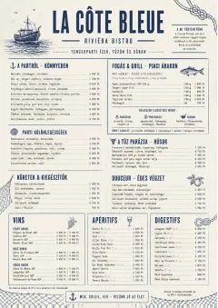 Coastal Regional menu template preview