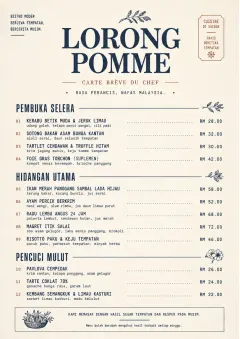 Chef Carte Brève menu template preview