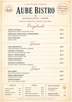 Chef Carte Brève menu template preview
