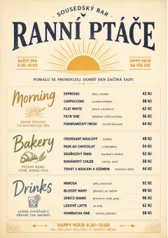 Sunrise Short Carte menu template preview