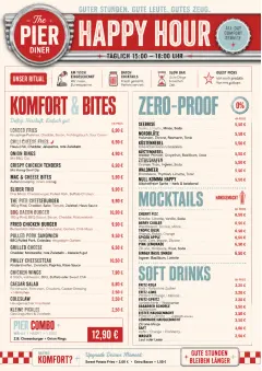 Diner Comfort menu template preview