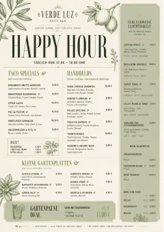 Garden Patio Day menu template preview