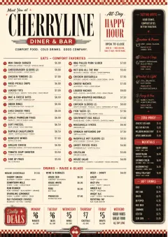 Diner Comfort menu template preview