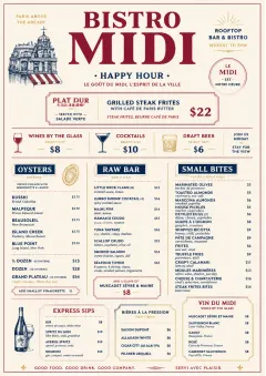 Bistro Midi menu template preview